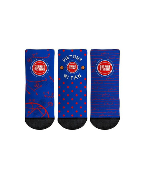 Toddler Boys and Girls Rock Em Socks Detroit Pistons #1 Fan 3-Pack Crew Socks Set