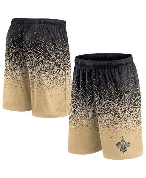 Men's Black, Gold New Orleans Saints Ombre Shorts