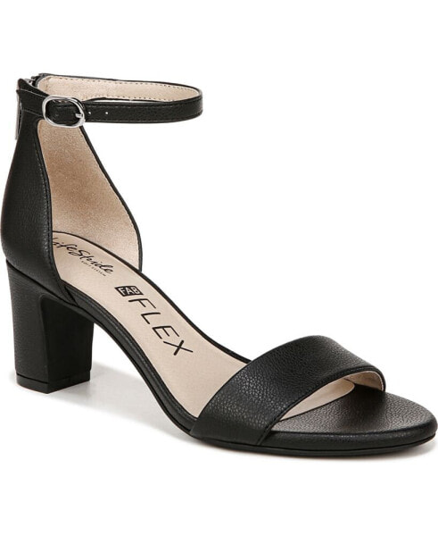 Women's Florence Two Piece Block Heel Ankle Strap Sandals