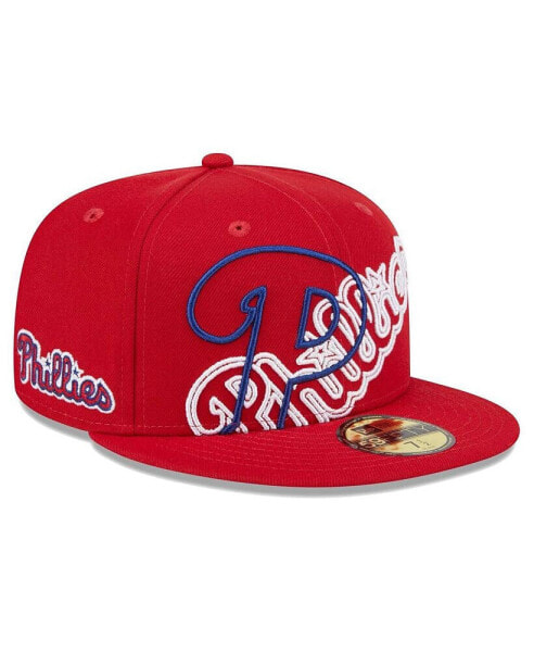 Men's Red Philadelphia Phillies Game Day Overlap 59FIFTY Fitted Hat