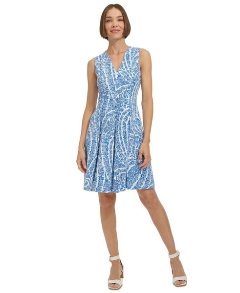 Women's Printed Fit & Flare Dress