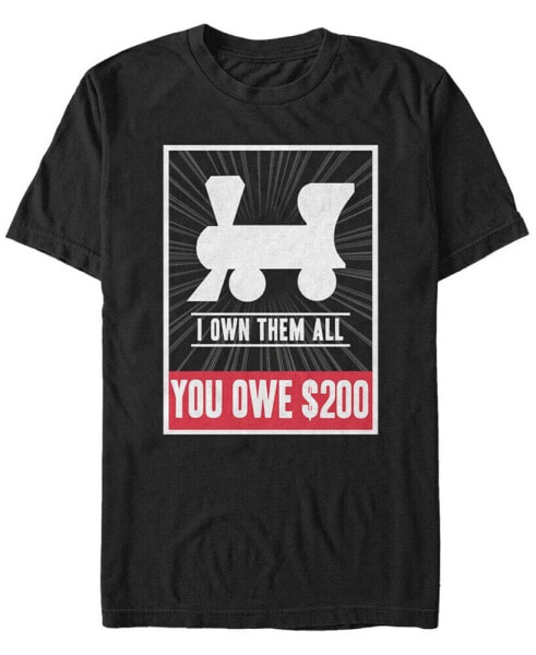 Monopoly Men's Railroads I Own Them All You Owe Short Sleeve T-Shirt