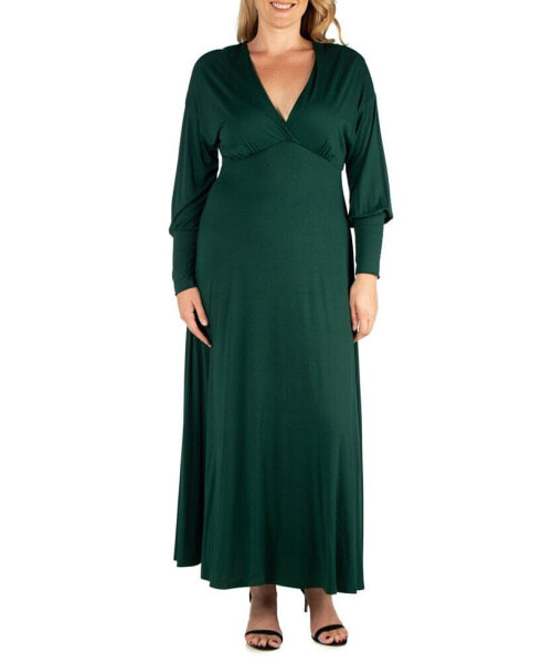 Women's Plus Size Bishop Sleeves Maxi Dress