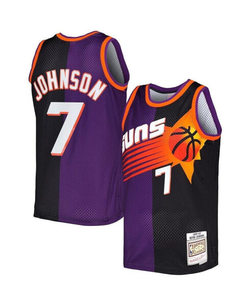 Men's Kevin Johnson Purple, Black Phoenix Suns Hardwood Classics 1996-97 Split Swingman Jersey