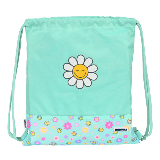 Сумка-рюкзак на веревках Smiley Summer fun бирюзовый (35 x 40 x 1 cm)