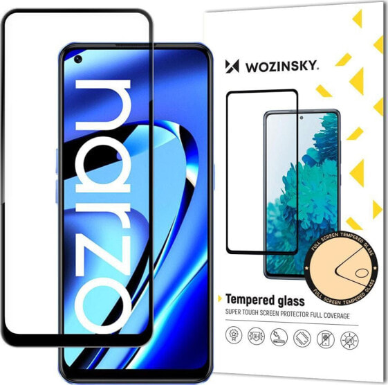 Wozinsky Wozinsky super wytrzymałe szkło hartowane Full Glue na cały ekran z ramką Case Friendly Realme Narzo 50A czarny