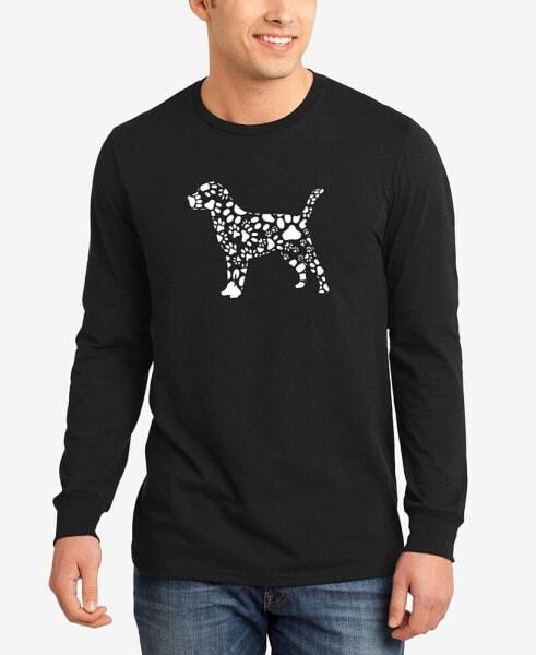Men's Dog Paw Prints Word Art Long Sleeves T-shirt