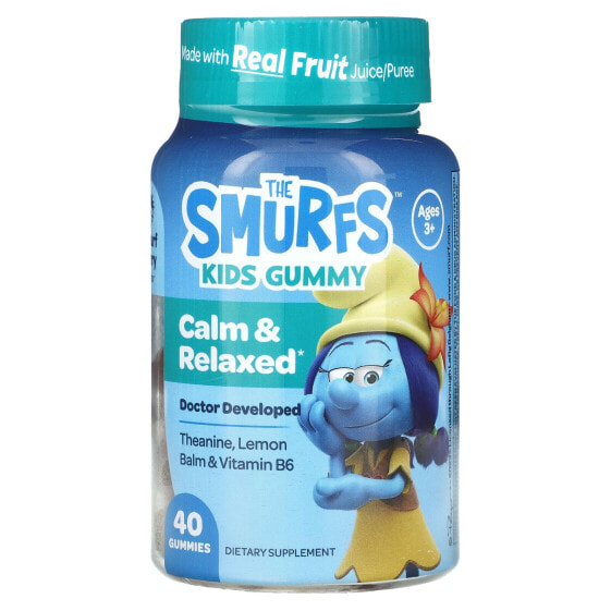 The Smurfs, The Smurfs, Kids Gummy, Calm & Relaxed, Smurf Berry, для детей от 3 лет, 40 жевательных таблеток