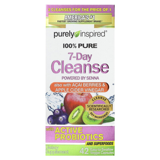 100% Pure 7-Day Cleanse, 42 Easy-to-Swallow Veggie Capsules