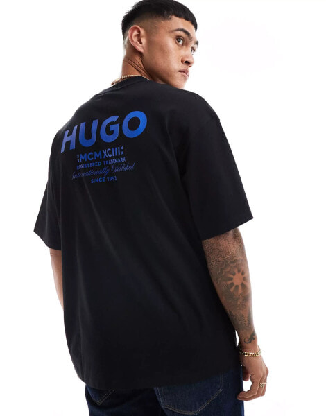 HUGO Blue nalono relaxed fit t-shirt in black