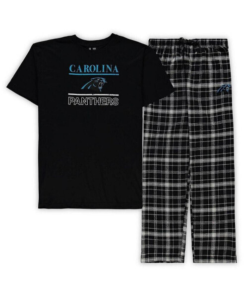 Пижама Concepts Sport Мужская Черная футболка и брюки больших размеров Lodgeдля сна Carolina Panthers