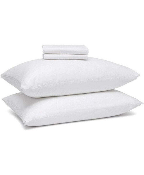 100% Cotton Toddler Size Pillow Protector with Zipper - White (1 pack)