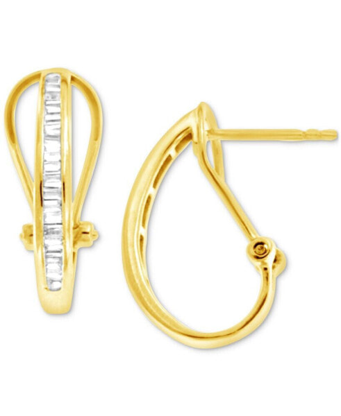 Diamond Baguette Hoop Earrings (1/2 ct. t.w.) in 14k White or Yellow Gold