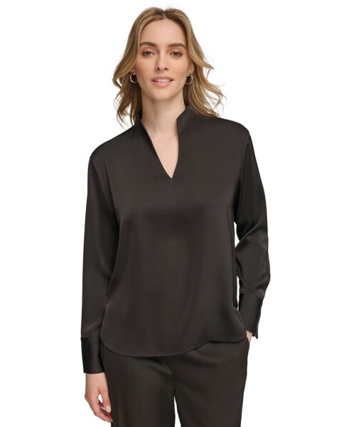 Women's Long Sleeve V-Neck Blouse