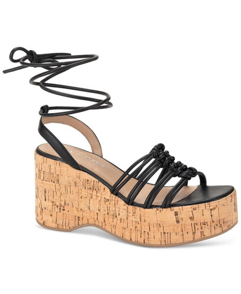 Women's Fallonn Strappy Lace Up Platform Wedge Sandals, Created for Macy's