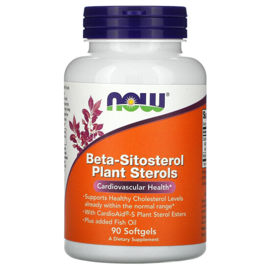 Растительные экстракты и настойки NOW Beta-Sitosterol Plant Sterols, 90 мягких капсул