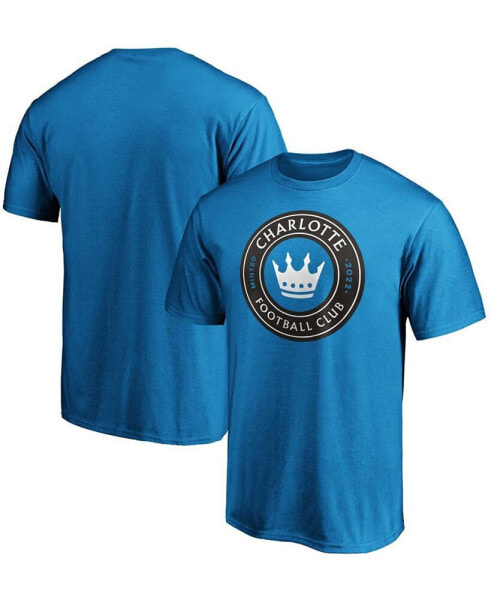 Men's Blue Charlotte FC Primary Logo T-shirt