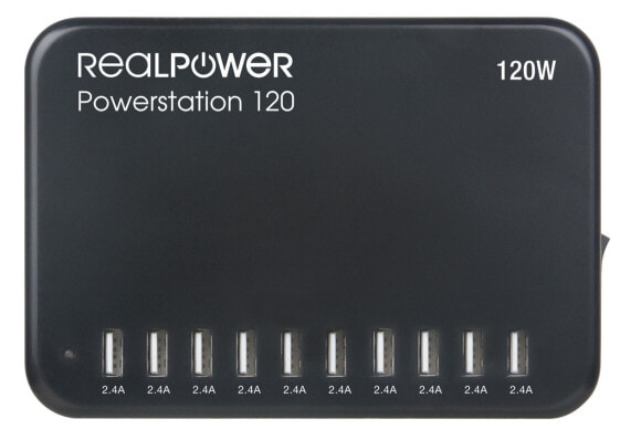 Зарядное устройство для аккумуляторов RealPower Power Station 120 - для помещений - AC - черное