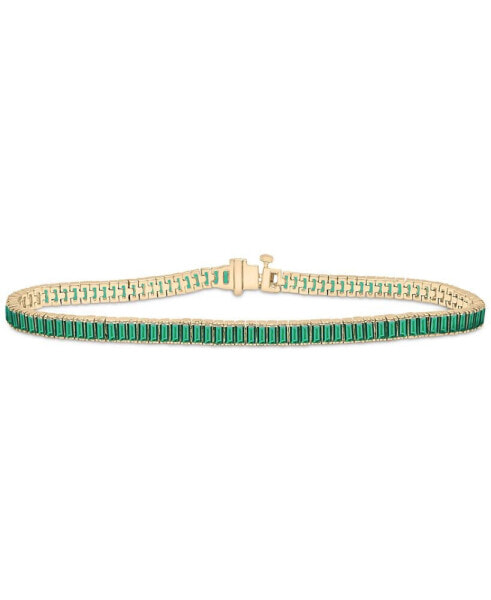 Nano Emerald Color Baguette Tennis Bracelet (3 ct. t.w.) in Gold Vermeil (Also in Nano White Sapphire Color, Nano Ruby Color, & Nano Blue Sapphire Color), Created for Macy's