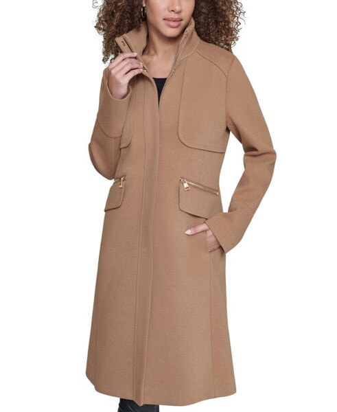 Women's Zip-Front Bouclé Coat, Created for Macy's