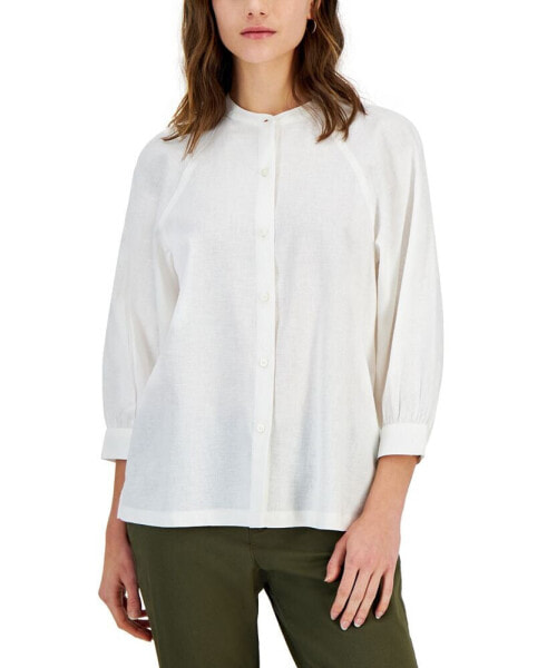 Women's Raglan-Sleeve Stand-Collar Shirt