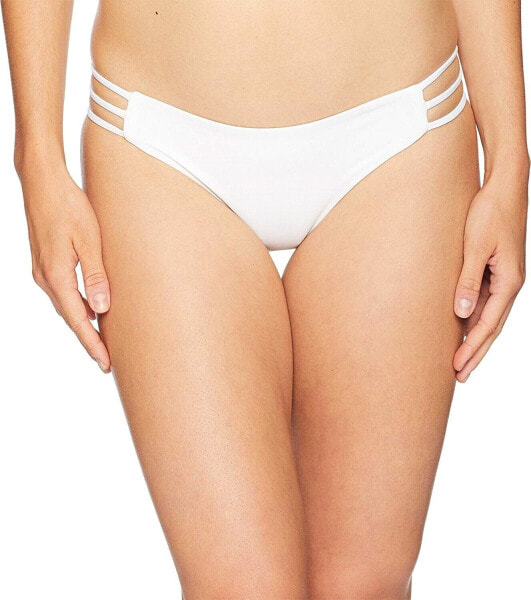 L*Space Women's 176203 Kennedy Straps Bikini Bottoms White Size Small