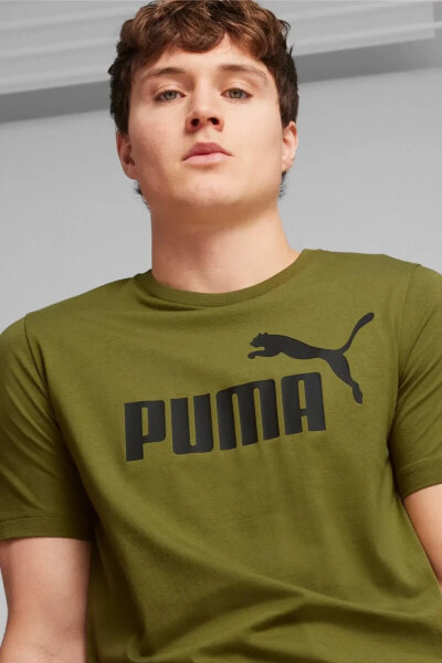 Футболка PUMA ESS Logo - оливковая, мужская