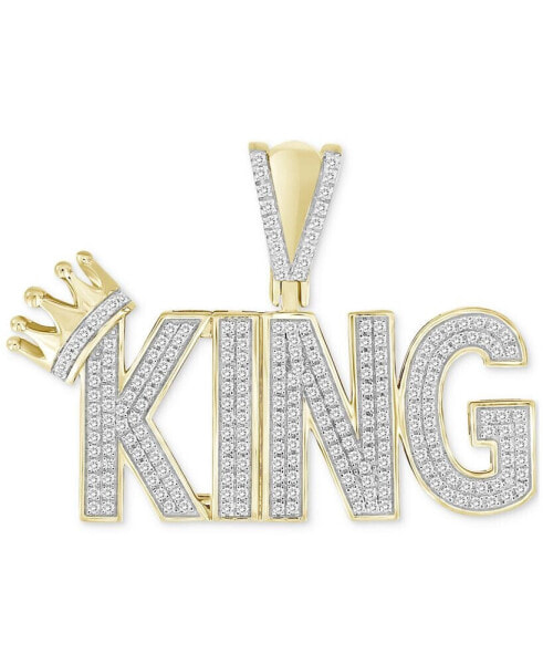 Macy's men's Diamond King & Crown Pendant (1/2 ct. t.w.) in 10k Gold