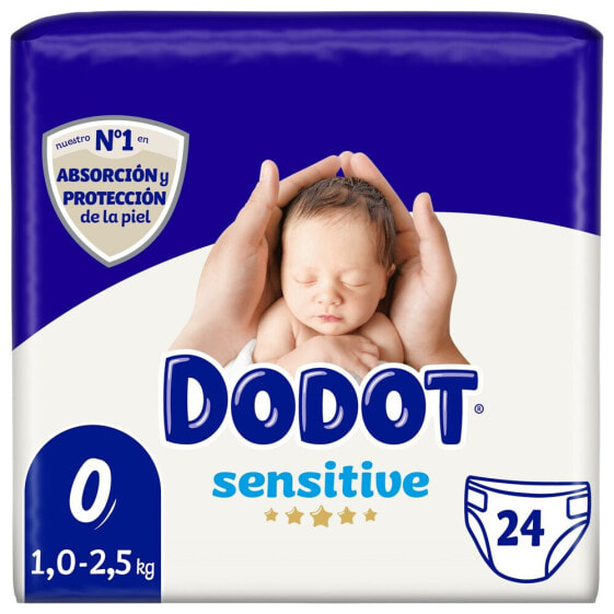 Нежные подгузники для детей с мягким поглощающим слоем Dodot Sensitive Rn T0 24 штуки