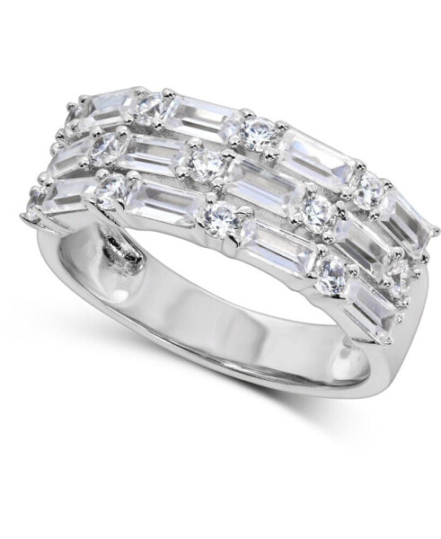 Cubic Zirconia Baguette Band in Sterling Silver