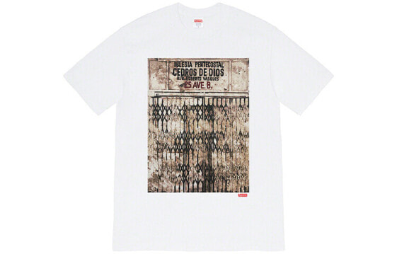 Supreme FW19 Week 12 x Martin Wong Iglesia Pentecostal Tee White 联名款 艺术画印花短袖T恤 男女同款 白色 送礼推荐 / Футболка Supreme FW19 Week 12 x Martin Wong Iglesia Pentecostal Tee White T SUP-FW19-1062