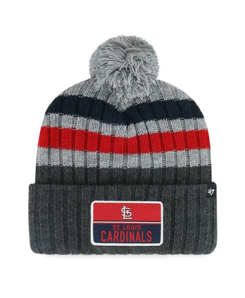 Men's Gray St. Louis Cardinals Stack Cuffed Knit Hat with Pom