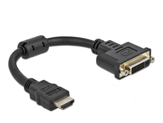 Delock 65206 - 0.2 m - HDMI Type A (Standard) - DVI-D - Male - Female - Straight