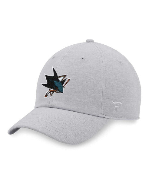 Men's Heather Gray San Jose Sharks Logo Adjustable Hat