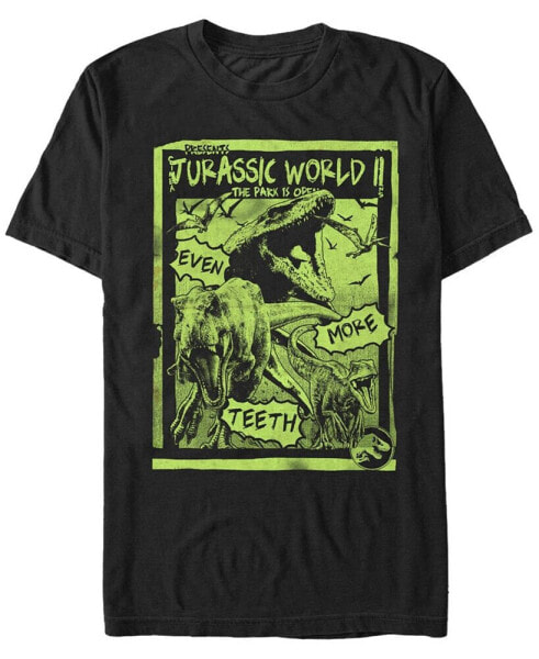 Jurassic World Fallen Kingdom Men's T-Rex Neon Green Poster Short Sleeve T-Shirt