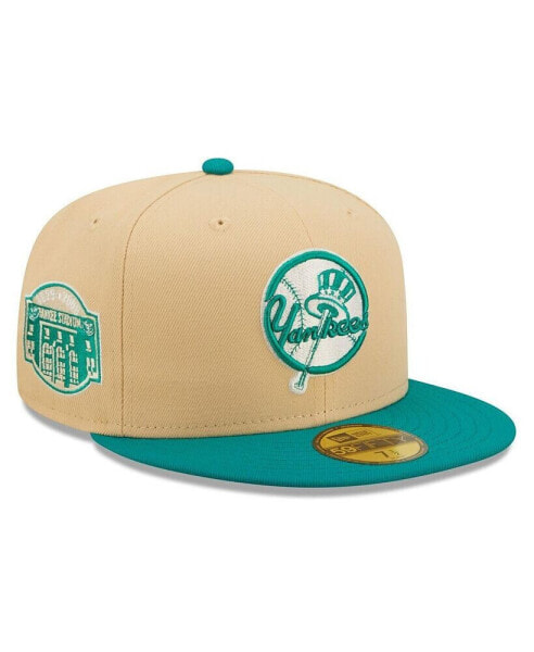 Men's Natural, Teal New York Yankees Mango Forest 59FIFTY fitted hat