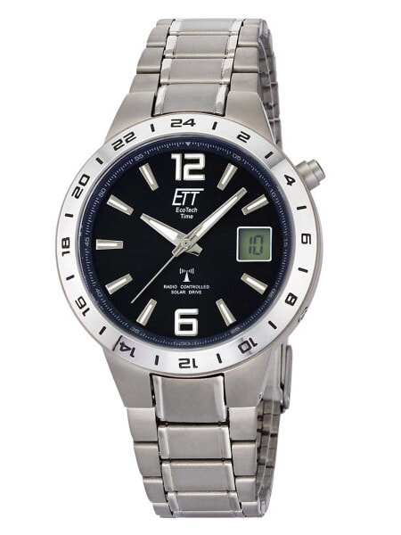 ETT EGT-11411-41M men`s solar titanium radio controlled watch 40mm 5ATM