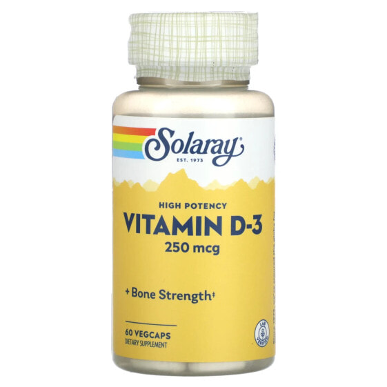 High Potency Vitamin D-3, 250 mcg, 60 Vegcaps