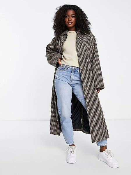 ASOS DESIGN smart check boyfriend wool mix coat