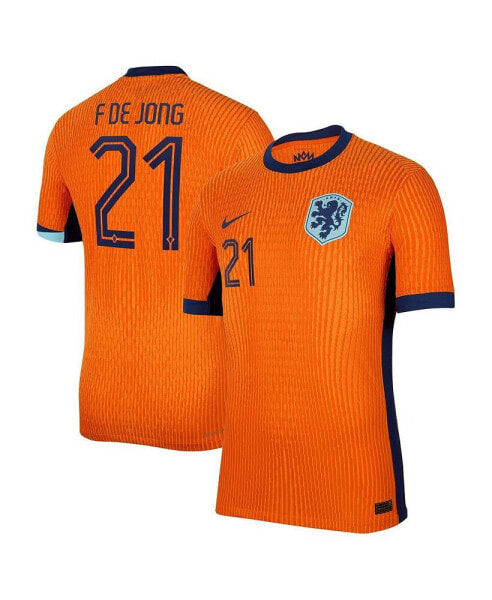 Men's Frenkie de Jong Orange Netherlands National Team 2024 Home Authentic Jersey