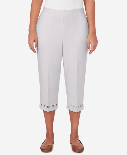 Women's Charleston Lace Inset Twill Capri Pants