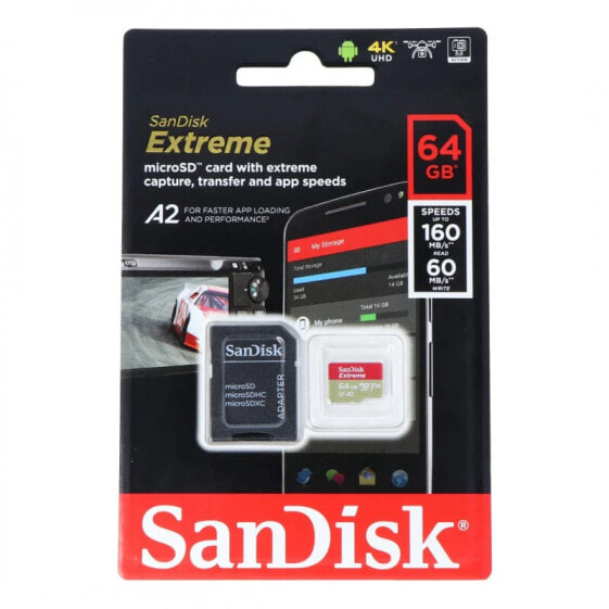 SanDisk Extreme microSD 64GB 160MB/s UHS-I class 10 with adapter