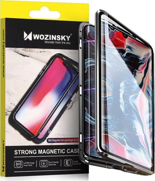 Wozinsky Wozinsky Full Magnetic Case magnetyczne etui 360 pokrowiec na przód i tył z wbudowanym szkłem Samsung Galaxy A72 4G czarno-przezroczysty