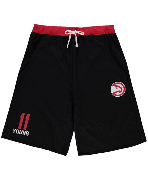 Men's Trae Young Black Atlanta Hawks Big and Tall French Terry Name and Number Shorts