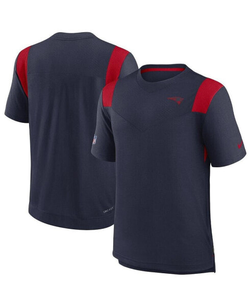 Men's Navy New England Patriots Sideline Tonal Logo Performance Player T-shirt