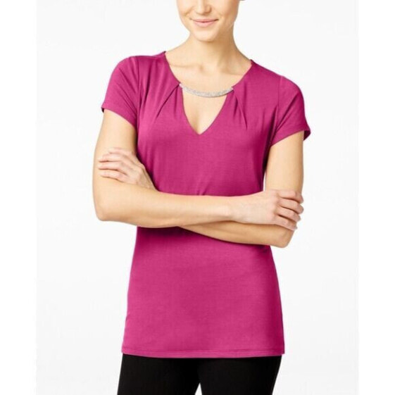 Топ INC International Concepts Cutout Neck Pink