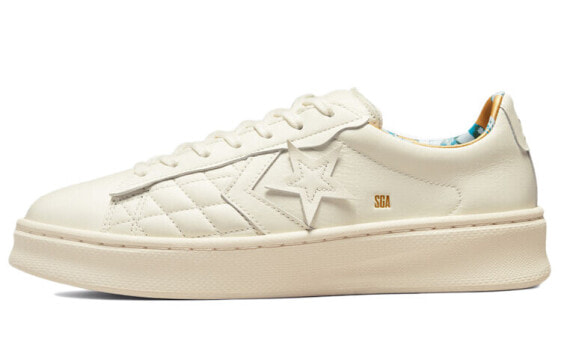 SGA x Converse Cons Pro Leather Lift platform 防滑耐磨 低帮 板鞋 男女同款 米白 / Кроссовки Converse Cons Pro 173199C