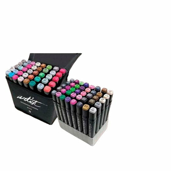 Set of Felt Tip Pens Alex Bog Luxury Canvas Gama Artist 40 Pieces Double-ended Multicolour