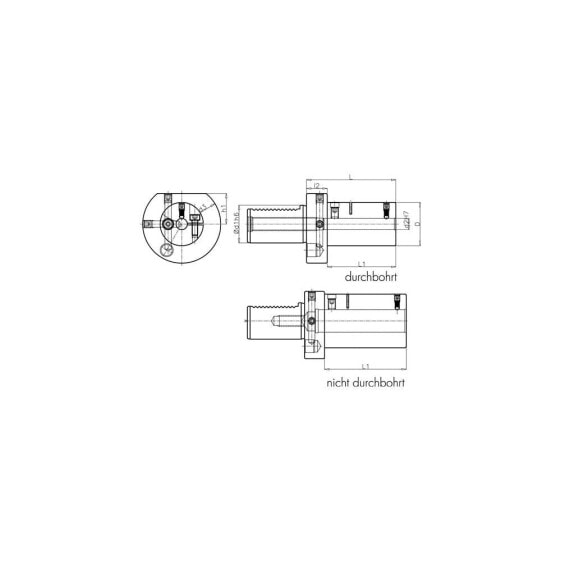 Promat Werkzeughalter E2 S DIN 69880 Typ A Spann-Ø 16 mm VDI40 passend zu Bohrstangen