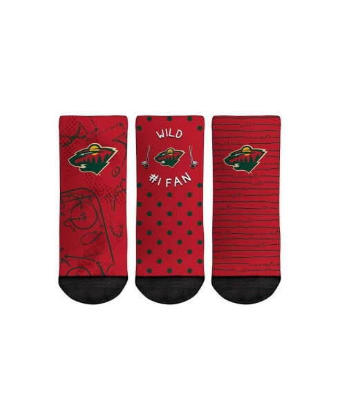 Toddler Boys and Girls Socks Minnesota Wild #1 Fan 3-Pack Crew Socks Set